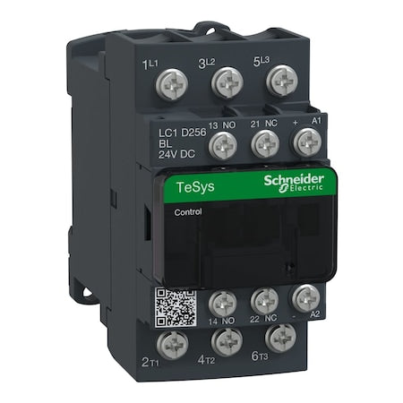 Schneider Electric LC1D256BL - IEC Magnetic Contactor, 1 NC/1 NO, 24 V DC, 3 P, Non-Reversing, Screw