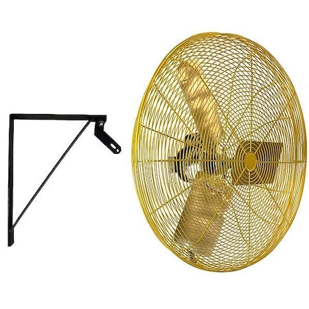 Hessaire 24WY2 - Standard Duty Industrial Fan, Wall Mount, 24 in Blade Dia, 115 V, 6,450 cfm, Non-Oscillating