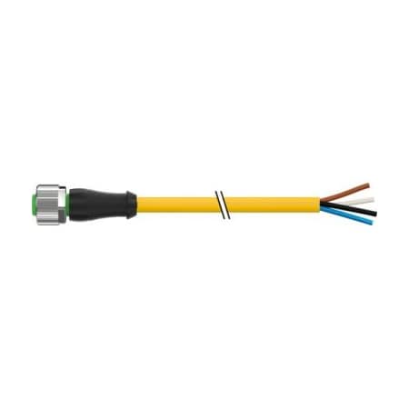 Murrelektronik 7000-12221-0141000 - Cordset,Straight,M12,Yellow,22 AWG,4 A