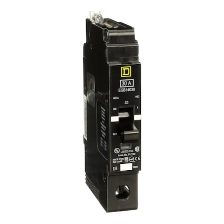 Square D EGB14030 - Miniature Circuit Breaker, E FRAME Series, 30 A, 1 Pole, 277 V AC, 65k A at 120 V AC