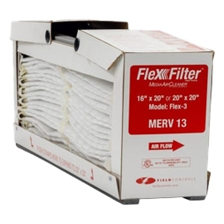 Field Controls FLEX-3 M13 - 16x19-3/4x4-3/8 Pleated Air Filter, Polyester, Synthetic, MERV 13, 1.0 Micron, 6 PK