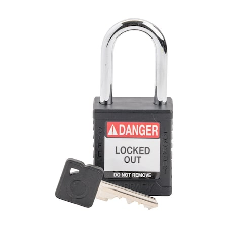 Brady SDPL-BLK-38ST-KD - Velocity Lockout Padlocks Nylon 1.5in Shackle Clearance KD Black