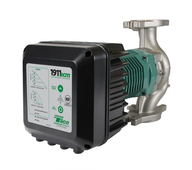 Taco 1911ecm-SF stainless steel ECM high efficiency circulator pump in side profile view