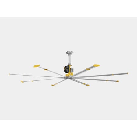 Big Ass Fans F-PFX4-2404S34S65 - Ceiling Fan, 24 ft Blade Dia, 8 Blades, Variable Speeds, 400 to 480 V AC, Yellow