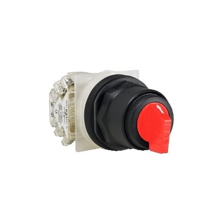 Square D 9001SK43J35RH2 - Illuminated selector switch, Harmony 9001 SK, plastic, standard handle, red, 30mm, 3 positions, stay put, 24-28 V, 2 C/O