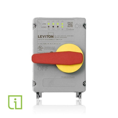 Leviton LDS30-AXS - Disconnect Switch, Nonfusible, 3 PST, Three Phase, NEMA 12, 13, 3 R, 4, 4 X, 6, 6 P, Indoor/Outdoor