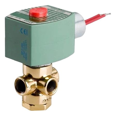 Asco 8320G218  120/60,110/50VAC - Solenoid Valve, 3-Way, 2-Position, Normally Closed, 1/8 in Pipe Size, 110 V AC, 120 V AC, Brass, NBR
