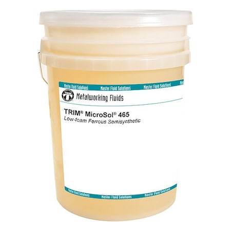 Trim MS465-5G - Coolant, Micro Sol 465, Semisynthetic, 5 gal, Pail, Light Yellow to Amber