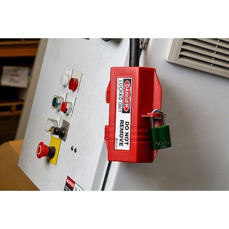 Brady 65675 - Plug Lockout, Red, polypropylene, 1 Max. No. of Padlocks, 9/25 in Max. Shackle Dia.