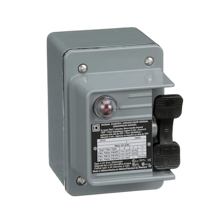 Square D 2510FW2P - Manual Motor Starter, 2 P, 1 Phase, Toggle, 16 A