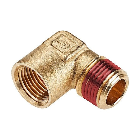 Parker VS1202P-6-6 - 90 Degrees Forged Elbow Brass Pipe Fitting, 3/8 in Female NPT X 3/8 in Male NPT