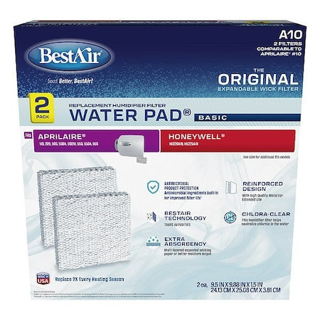 Bestair A10-2PK-PDQ-3 - Humidifier Pad,9 7/8 in L,PK2