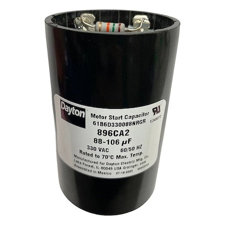 Dayton 896CA2 - Motor Start Capacitorwith Resistor,Round