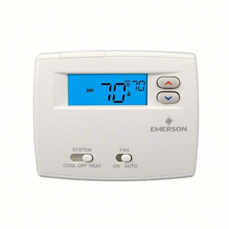 Emerson 1F89EZ-0251 - Blue Series 2 Thermostats, 2 H, 1 C, Hardwired/Battery, 24 VAC