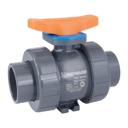Hayward Flow Control TBH1200ASTV0000 - Ball Valve, True Union, PVC/FPM, 2", Full Port, S/T