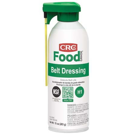 Crc 03065 - Food Grade Belt Dressing, H1 Food Grade, -40 to 350 degrees F, 10 oz, Aerosol Can, Amber