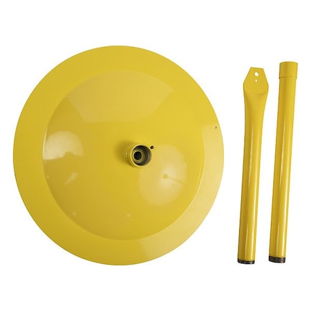 Jan Fan JF-2PPF-Y - Pedestal Base,Yellow,SS,54in D,2in W