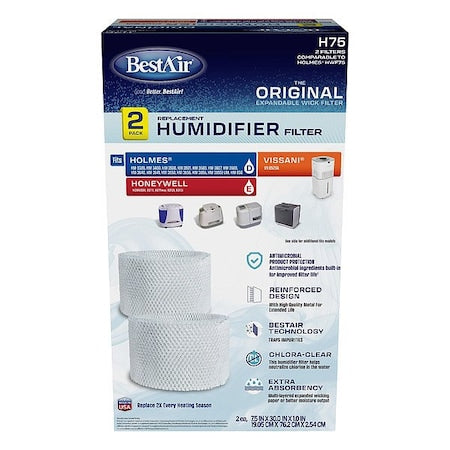 Bestair H75-2PK-PDQ-2 - Humidifier Wick,7 1/2 in L,PK2
