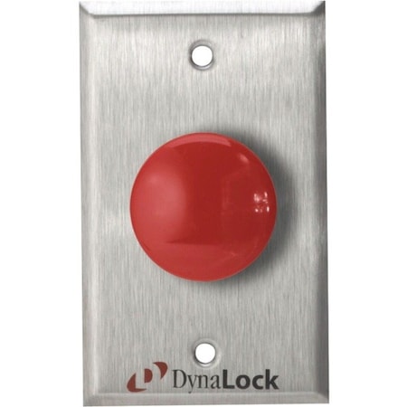 Dynalock 6210 - Exit Push Button,SS,Red,SPDT Switch