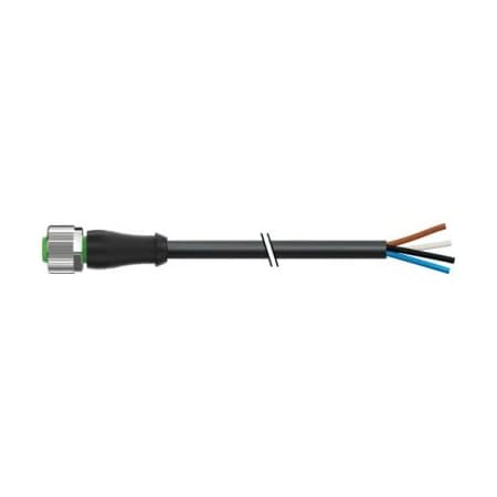 Murrelektronik 7000-12221-6140500 - Cordset,Straight,M12,Black,22 AWG,4 A