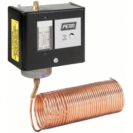 Johnson Controls A70HA-1C - Line Voltage Mechanical Thermostat, Heat or Cool, 15 to 55 F, Screwdriver, 120 to 600 V AC, 1 C, 1 H