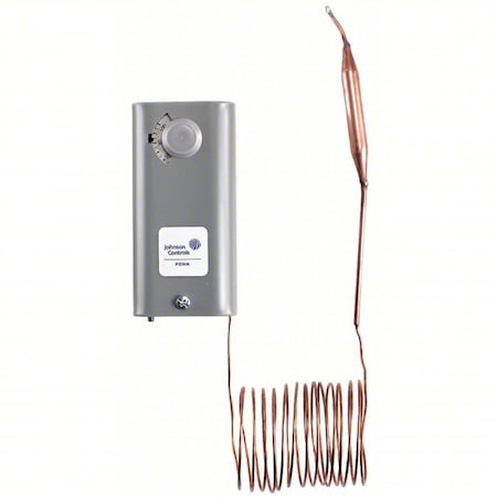 Johnson Controls A19ABC-4C - Line Voltage Mechanical Thermostat, Heat or Cool, 50 to 130 F, Concealed Dial, 120 to 277 V AC,1 C/1 H