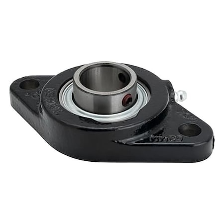 Timken YCJT2S - 2 Holes, Rhombus Housing, Flange Mount Bearing, Radial Ball, 2 in Dia, Cast Iron, Set Screw