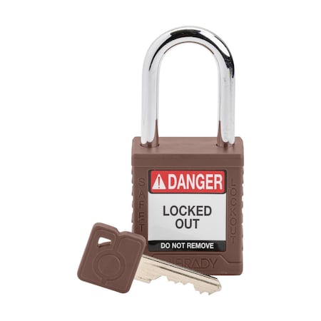 Brady SDPL-BRN-38ST-KD - Velocity Lockout Padlocks Nylon 1.5in Shackle Clearance KD Brown