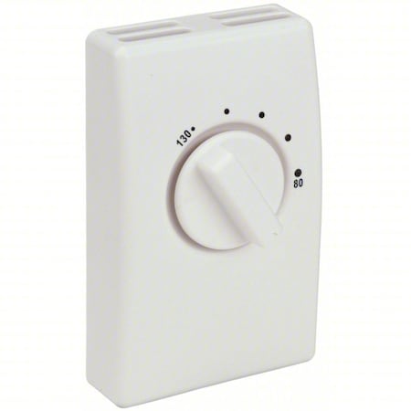 Columbus Electric 1A22-7 - Line Voltage Attic Fan Thermostat, 80 to 130 Degree Analog Dial, Cool Only, White