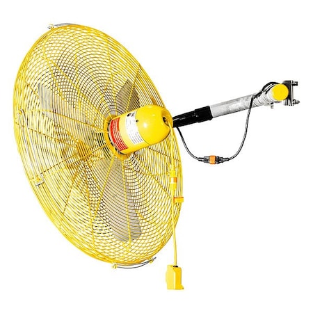 Jan Fan JF-CCM30-DCS-Y - Mounted Fan,Yellow,30in Dia,Steel,3 Blade