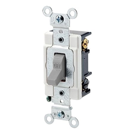Leviton 1223-SGY - Toggle 3-Way 20 A Heavy Duty Gray
