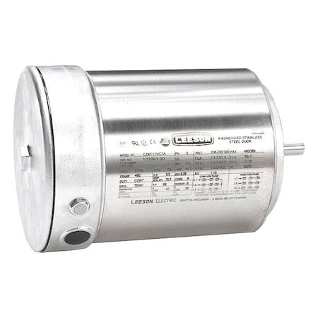 Leeson 103393.00 - Washdown Motor,1/3hp,48 C,230/460 VAC