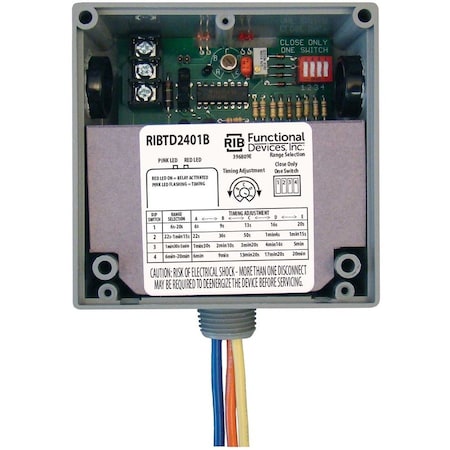 Functional Devices-Rib RIBTD2401B - Time Dly Rly,20 A,SPDT,120 VAC,Dry Contact