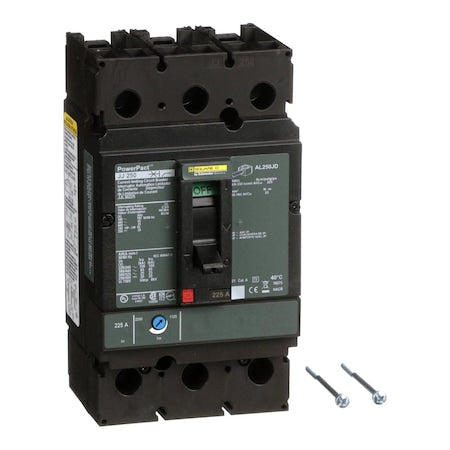 Square D JJL36225 - Molded Case Circuit Breaker, POWERPACT J Series, 225 A, 3 Pole, 600 V AC, 100k A at 240 VAC
