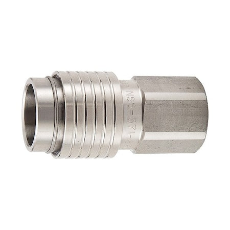 Parker NSS-371-6FO - Body Assembly Coupling, Stainless Steel Body, Push-to-Connect Lock, 9/16"-18 Thread Size