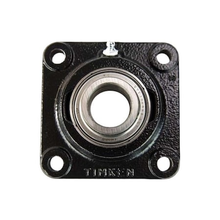 Timken YCJM 2 15/16 - 4 Holes, Square Housing, Flange Mount Bearing, Radial Ball, 2-15/16 in Dia, Cast Iron, Set Screw