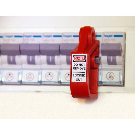 Brady 873367 - Circuit Breaker Lockout, Red, Nylon Plastic with ZP Metal Slotted Set Screw, 1 Max. No. of Padlocks