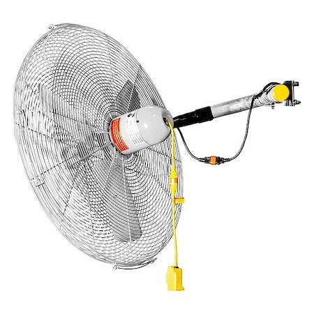 Jan Fan JF-CCM24-DCS-S - Mounted Fan,Silver,24in Dia,Steel,3 Blade