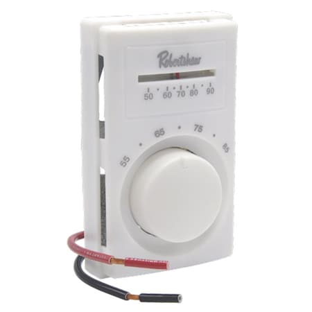 Robertshaw 803A - Line Voltage Mechanical Thermostat, Cool Only, 50 to 90 F, Exposed Dial, 120 to 277 V AC, 1 C1 in D