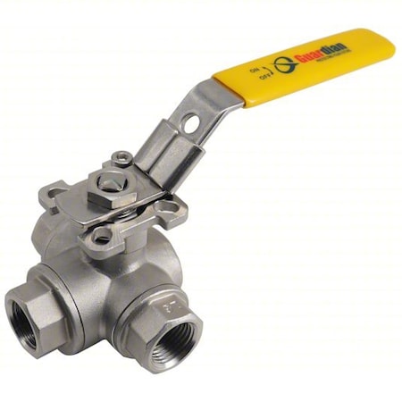 N/A 06Q051N04012 - Manual 3-Way Ball Valve,1/2",316 SS