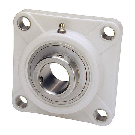 Iptci SUCTF206-20 - 4 Holes, Flange Bracket Housing, Flange Mount Bearing, Radial Ball, 1-1/4 in Dia, PBT Plastic, Set Screw