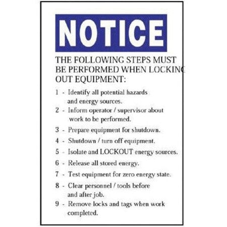 Panduit PVS0503N458Y - Lockout Label,5 In. H,3-1/2 In. W,PK5