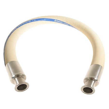 Continental FTH075-25TC - 3/4" X 25' WHT FLXWNG FOOD SS TC + TC