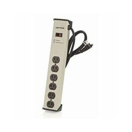 Leviton 5100-IPS - Outlet Strip, Beige, 2 in, 6 Outlets