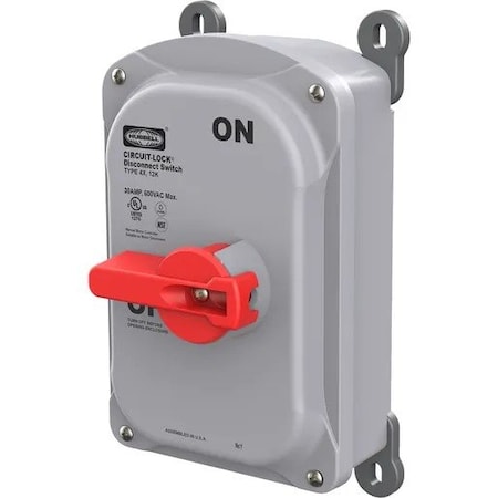 Hubbell Wiring Device-Kellems HBLDS30 - Disconnect Switch, Nonfusible, 3 PST, Three Phase, NEMA 4 X, Indoor/Outdoor, PBT