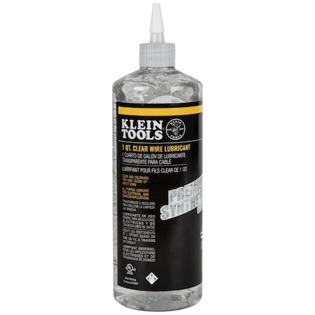 Klein Tools 51028 - Lubricant, 1 qt, Squeeze Bottle, Synthetic Base, 122 Degrees F Max Op Temp, Clear