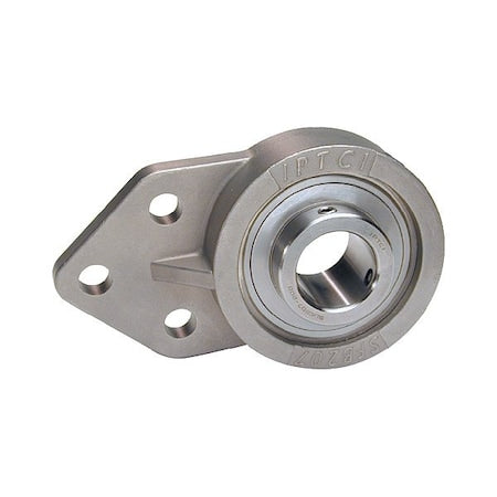 Iptci SUCSFB206-20 IP69K - 3 Holes, Flange Bracket Housing, 3 Bolt Flange Bearing, Radial Ball, 1-1/4 in Dia, Stainless Steel, Set Screw