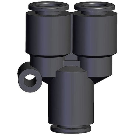 Smc KRU08-00 - Push-Fit Wye Fitting,Black,Rigid