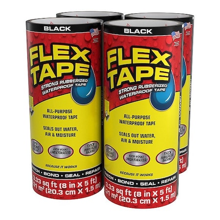 Flex Seal TFSBLKR0805 - Roof Repair Tape,5" L,8" W,Black