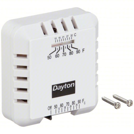 Dayton 4PU51 - Low Voltage Thermostat, Hardwired, 24 VAC
